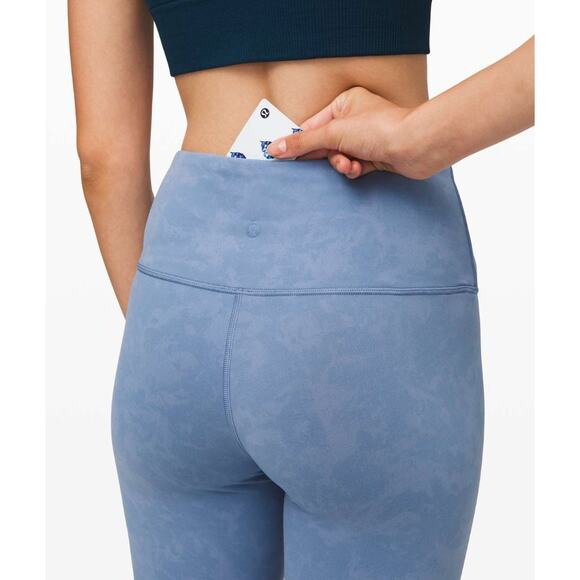 (2) $118 Lululemon Always On High-Rise Tight 28" Sky Wash Print Tempest Blue - Picture 4 of 6